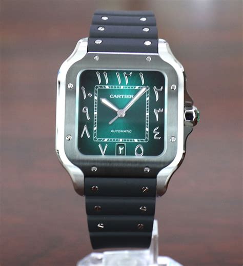 cartier santos arabic dial|cartier santos green arabic dial.